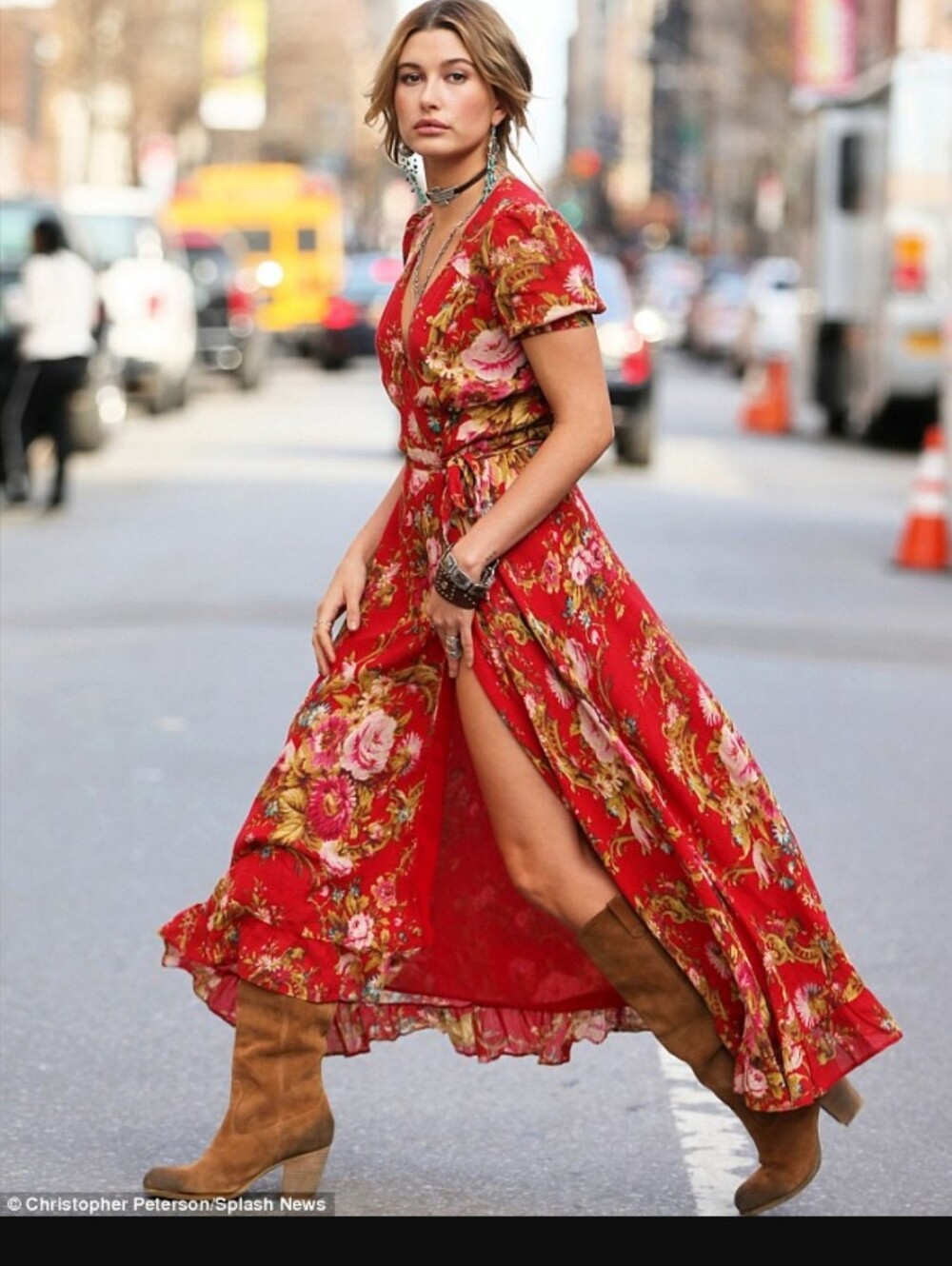 Ralph Lauren Denim & Supply Floral Gauze Wrap Maxi Dress – Red – Small